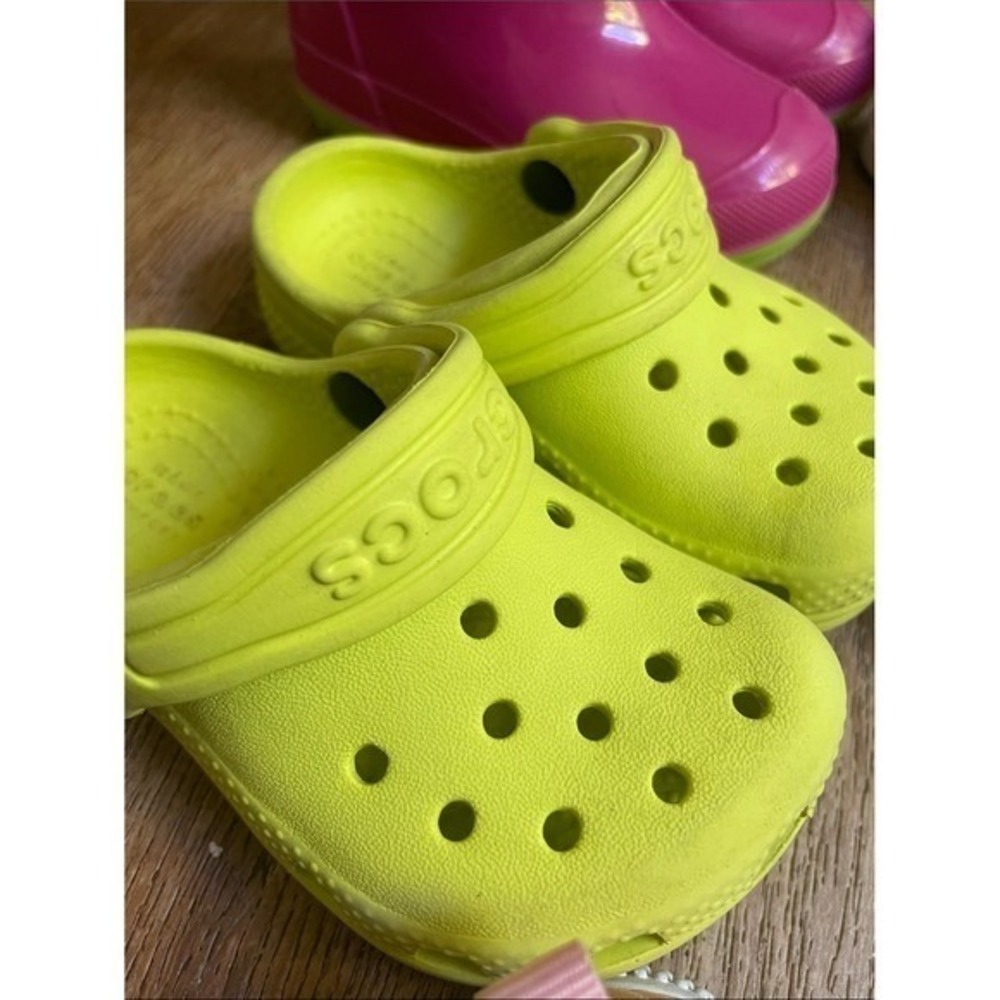 Crocs Toms Toddler Shoe Bundle Rubber Canvas Glitter Size 5 6 Mixed Lot - Picture 2 of 15